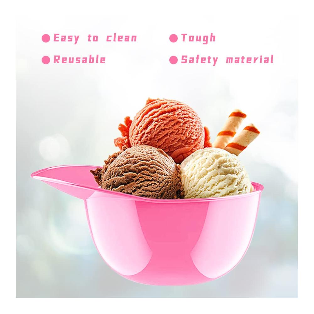 Premium Eisschalen Set - 30 Stück inklusive 40 Löffeln | Ideal für Baseball-Mottopartys | Wiederverwendbare Kunststoff-Dessertschalen für Eis Kuchen Pommes und mehr
