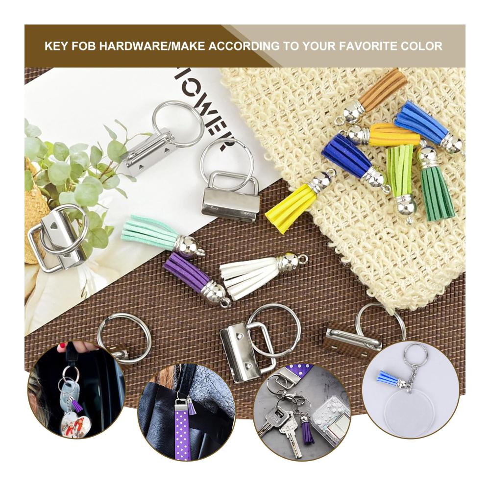 60 Stück Schlüsselband Rohlinge mit Klemmschließeanhängern | DIY Lanyard Hardware Set inkl. Leder Quasten und Schlüsselringen | Perfekt für Handarbeit und DIY-Projekte | Vielseitige Verschlüsse
