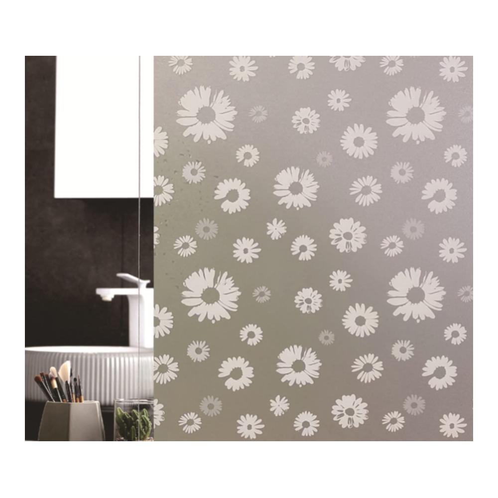 EXQUILEG 3D Sonnenblume Fensterfolie Selbstklebende Milchglasfolie für Sichtschutz & Deko - Ideal für Badezimmer Schlafzimmer & Küche 45x200cm