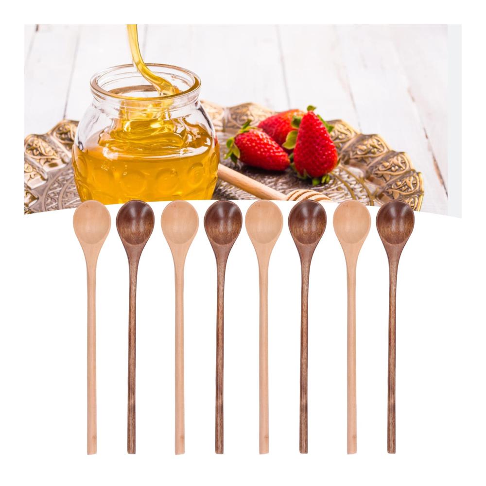 Entdecken Sie die Vielseitigkeit mit unserem 8-teiligen Kochlöffel-Set aus Buchenholz | Sichere Servierlöffel mit bequemen Griffen | Ideale Holzküchenutensilien für heiße und kalte Gerichte