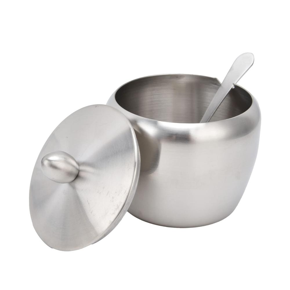 Drehbares Gewürzdosen-Set aus Edelstahl | 3er-Set Gewürzdosen mit praktischem Gestell | Inklusive Deckel und Löffel | Vielseitige Gewürzbehälter für die Küche zu Hause | Attraktive Salz- und Zuckerdose | Stilvolle Aufbewahrungslösung für Dressing- & Gewürzspender