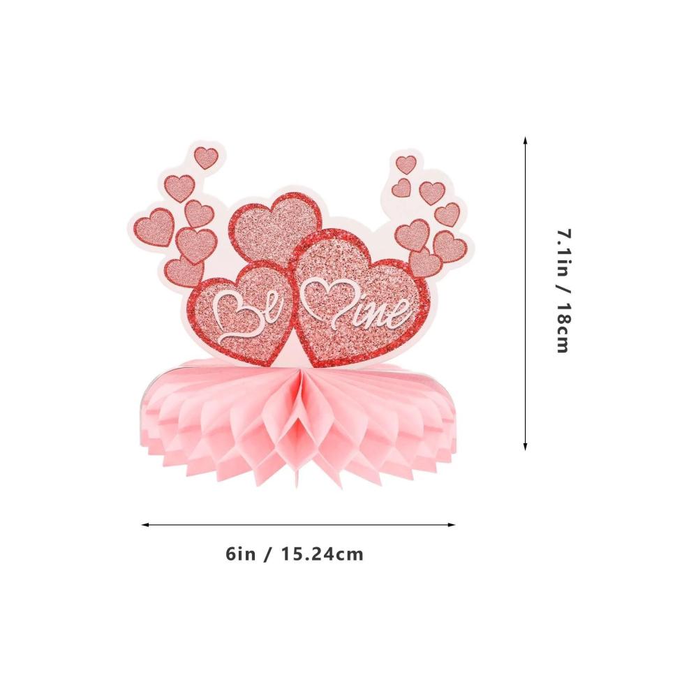 Konfetti-Zauber 9-teiliges Valentinstags-Dekor-Set - Herz-Tischaufsatz für Hochzeit Jubiläum & Party - Wabenornamente im Cartoon-Stil für ein festliches Wabenhaus. Verleihen Sie Ihrem Anlass Glanz mit diesen einzigartigen Konfetti-Dekorationen