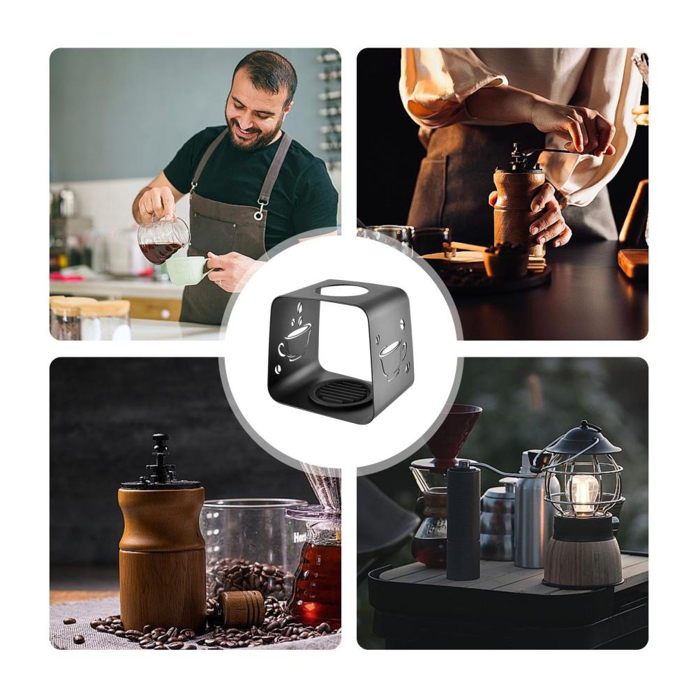 Mehrwegfilter Tragbarer Kaffeeständer für unterwegs - Stabiler Espresso-Tropfer aus Stahl | Kaffeezubehör mit rundem Loch für Outdoor-Aktivitäten