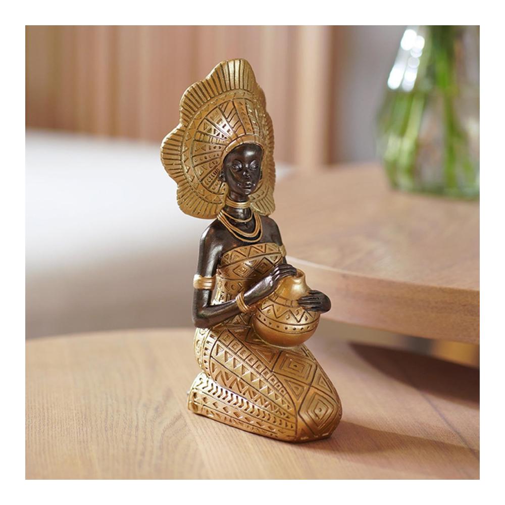 Afrikanische Schönheit Exquisite Statuenkollektion - Dekorative Afrikanische Frauen Skulpturen für Tisch Schlafzimmer Esszimmer und Büros - Handgefertigte Kunstwerke für stilvolle Heimdekoration