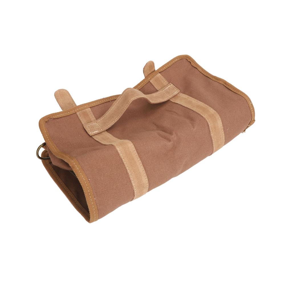 Cocktail-Sets und Barzubehör Große Canvas-Barkeeper-Werkzeugtasche für unterwegs – Tragbare Tasche mit verstellbarem Schultergurt für Cocktails Camping und Partys (Braun