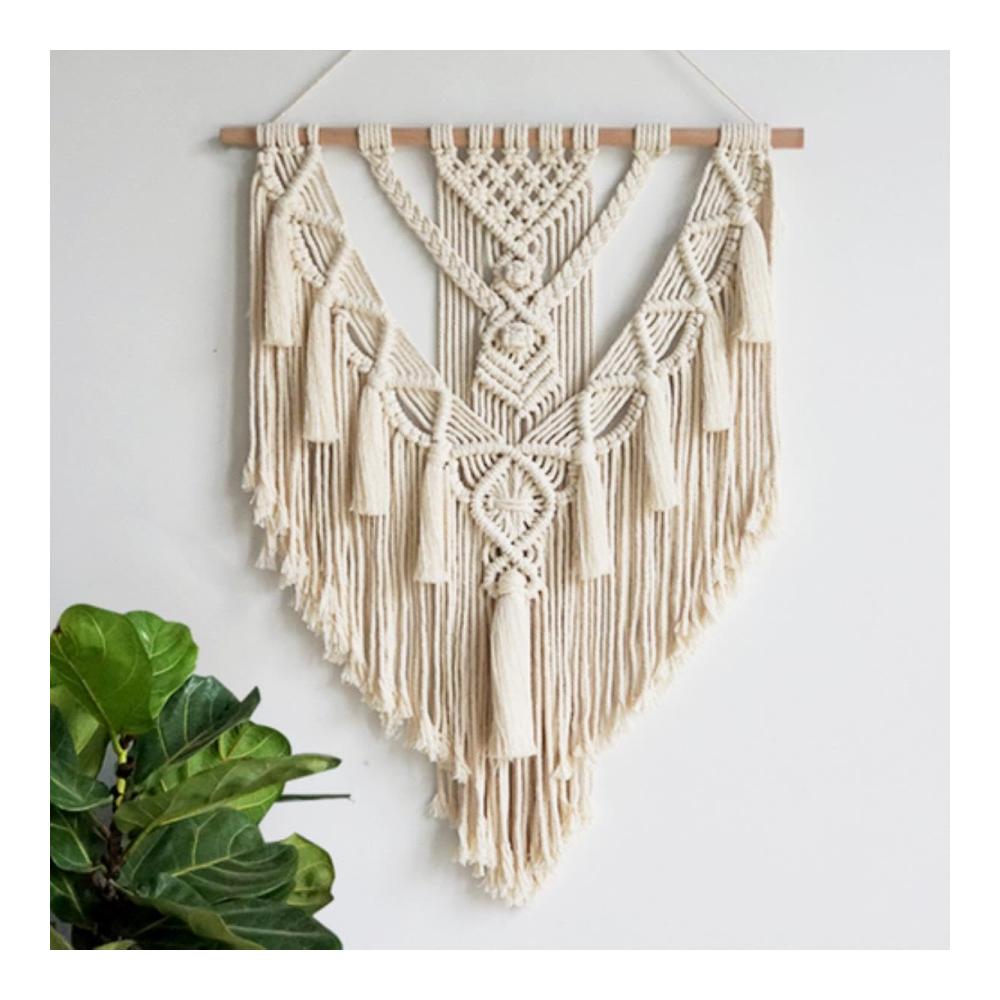 Boho-Chic Makramee Wandteppich - Handgewebter Wandbehang für Wohnzimmer Schlafzimmer & Wohnheim - Dekorative geometrische Kunst für stilvolle Wanddekoration - Einzigartiges Wohnaccessoire