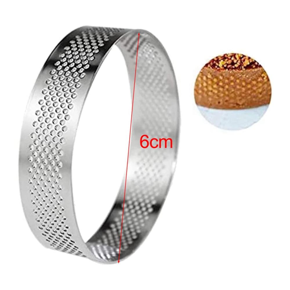 Professionelle 12er Set Tortenringe aus Edelstahl | Perforierte Mousse Formen | Runde Backrahmen für perfekte Kuchen | Hochwertige Backutensilien 6 cm Durchmesser