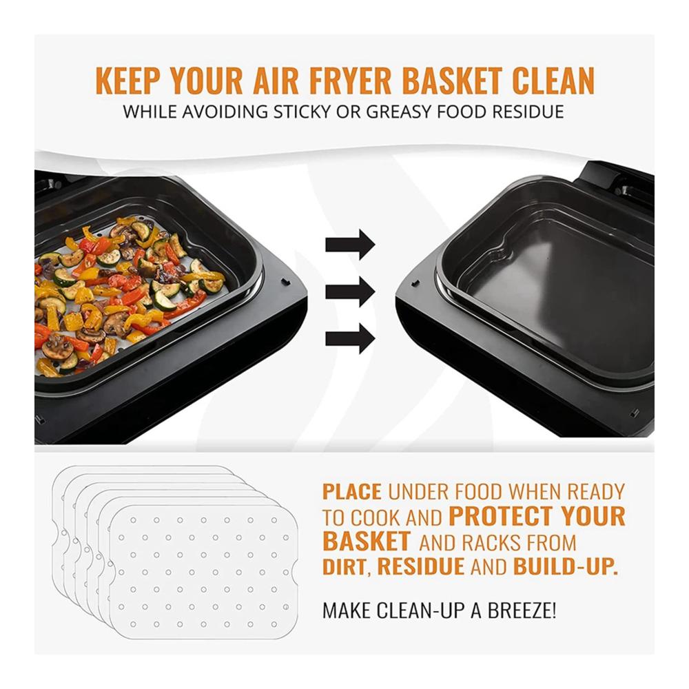 Backpapier für Ninja Foodi XL Smart FG551 6-in-1 Indoor Grill - 4er Packung Backpapier-Liner | Hochwertiges Pergamentpapier Zubehör für Ninja Foodi | Antihaftbeschichtet und Hitzebeständig | Perfekt für gesündere Kochergebnisse | Leicht zu reinigen