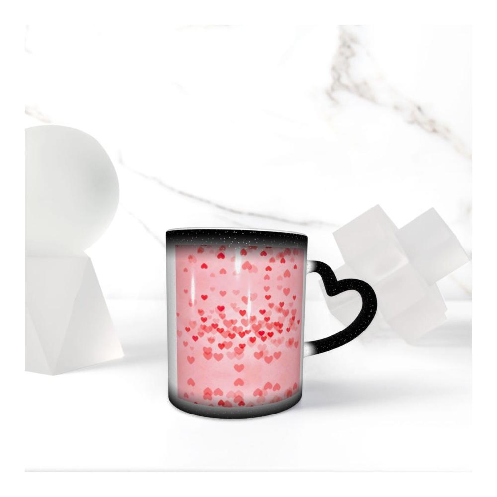 Beheizte Kaffeetasse mit rotem Herz-Motiv | Farbwechsel | Lustige Tasse für heiße Getränke | Perfektes Geschenk für Familie und Freunde | Kaffeetassen & Becher