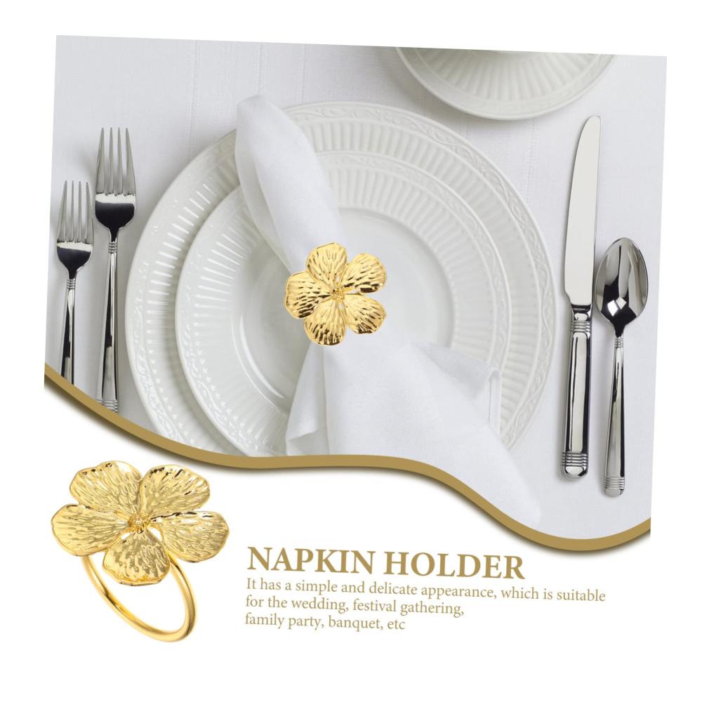 Elegante Serviettenringe - 30er Set Metallblumen für Hochzeitsbankett und Feiern - Perfekte Tischdekoration mit fünf Blütenblättern - Hochwertige Tischaccessoires von MILISTEN