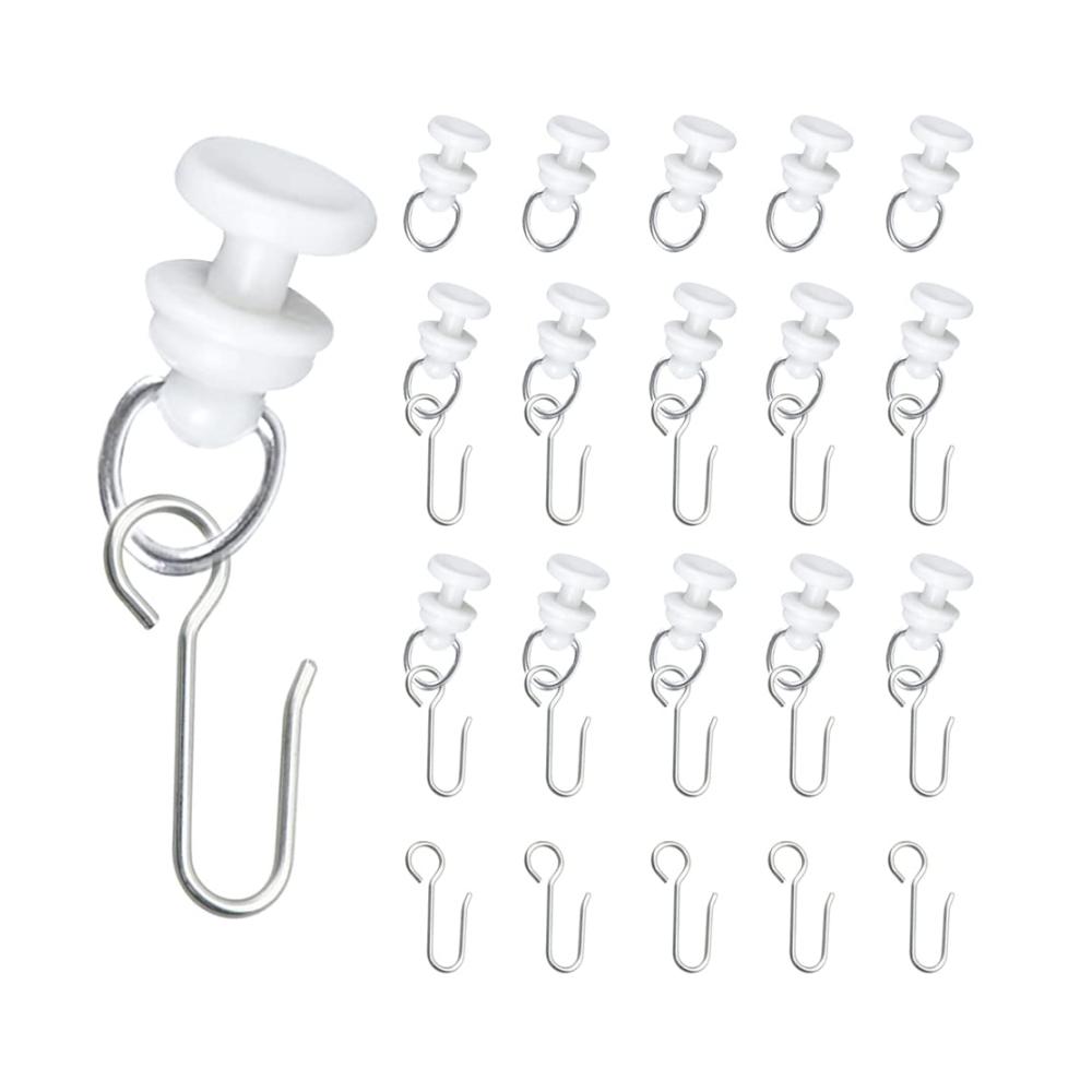 Erleichtern Sie Ihren Vorhangwechsel mit Csirnto Gleiter Curtain Hooks! 45 Stück Weiß Kunststoff Vorhang Haken mit Ring für mühelose Gardinenbewegung. Praktisches Set für Vorhangschienen -rollen und -röllchen. Genießen Sie reibungsloses Öffnen und Schließen Ihrer Vorhänge