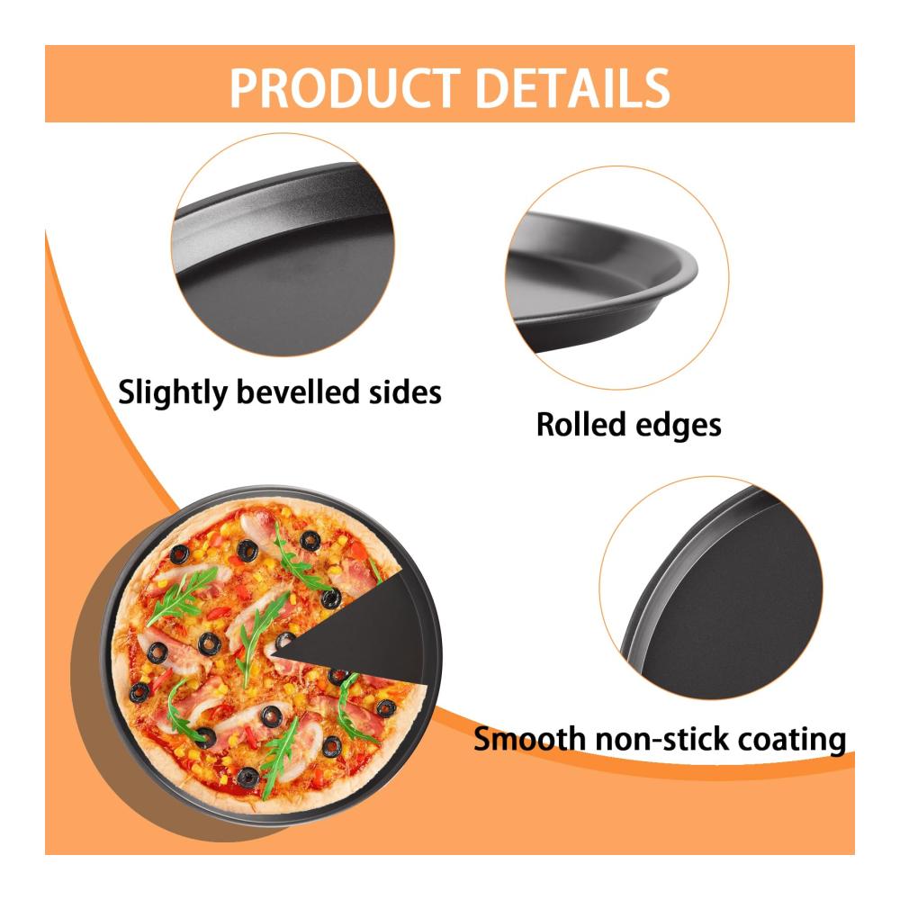 Entdecken Sie den Genuss 6er Set Runde Pizzapfannen Ø 30 cm aus hochwertigem Edelstahl mit Antihaftbeschichtung. Perfekt für knusprige Pizzen Kuchen Flammkuchen und mehr. Schwarze Eleganz für