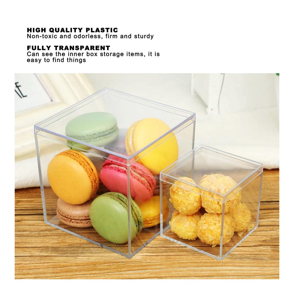 6er-Pack Transparente Acrylboxen Praktische Aufbewahrungslösung für Süßigkeiten Party- und Gastgeschenke. Dekorative Wohnaccessoires & Deko-Kisten mit separaten Deckeln