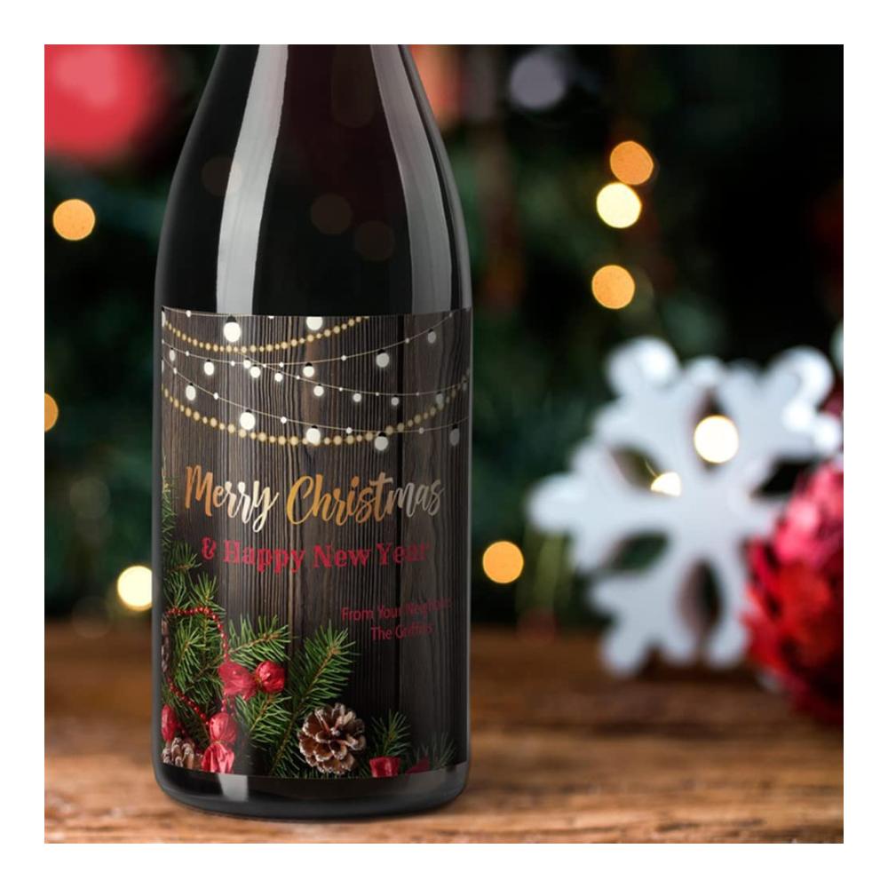 Weihnachts-Flaschenetiketten Personalisierte Aufkleber für DIY-Partydekoration - Wasserdicht - Ideales Geschenk für Weihnachten - 110 Stück - 5x14