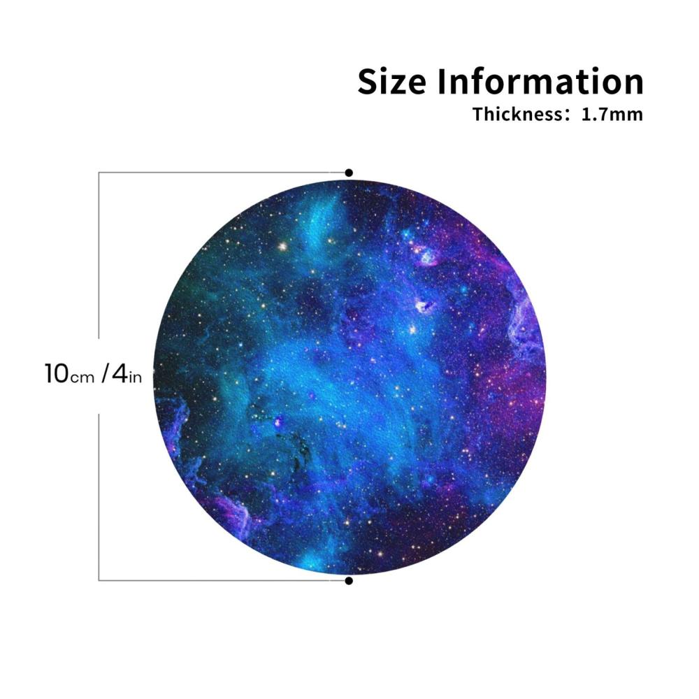 Entdecke die Schönheit des Universums 6er-Set Galaxie-Druck Leder-Untersetzer für Zuhause und Küche | Stilvolle Einweihungsgeschen