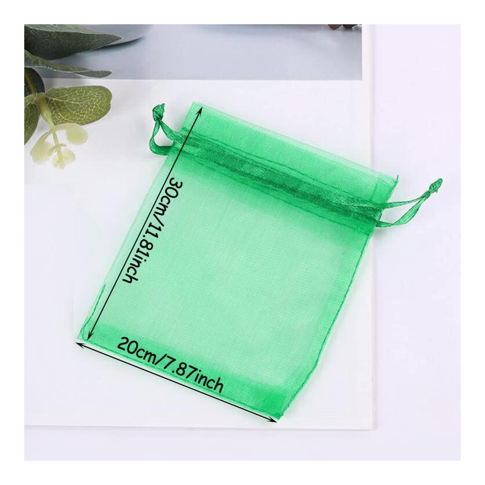 50 Stück Verpackungsbeutel Organza für Geschenke Schmuck und Obst – Grün 20x30cm