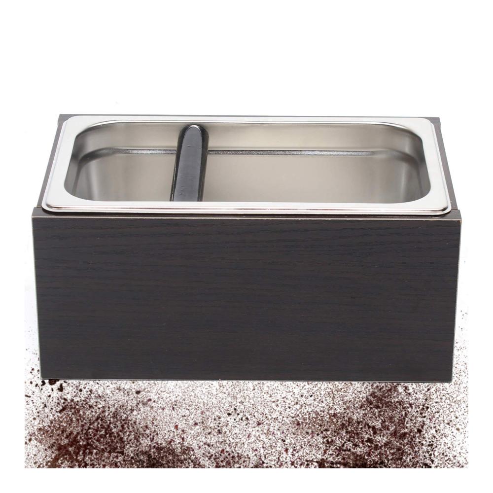 Hochwertiger 3L Edelstahl Tamper Knock Box Klopfbehälter - Robuster Kaffeesatzbehälter mit Griff für Siebträger - Praktischer Abfallbehälter für Kaffeeliebhaber - Ideal für Espresso und mehr