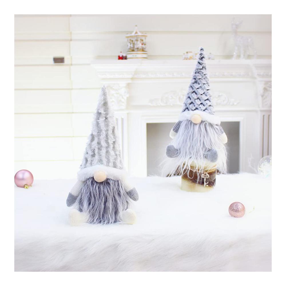 Faszinierende Puppen-Sammlerstücke 2 Weihnachtswichtel Figuren Set Handgefertigte Tomte Gnome mit Dehnbaren Beinen Plüsch Skandinavischer Zwerg für Zuhause & Büro. Exklusive Stoff Weihnachtsdeko in limitierter Auflage