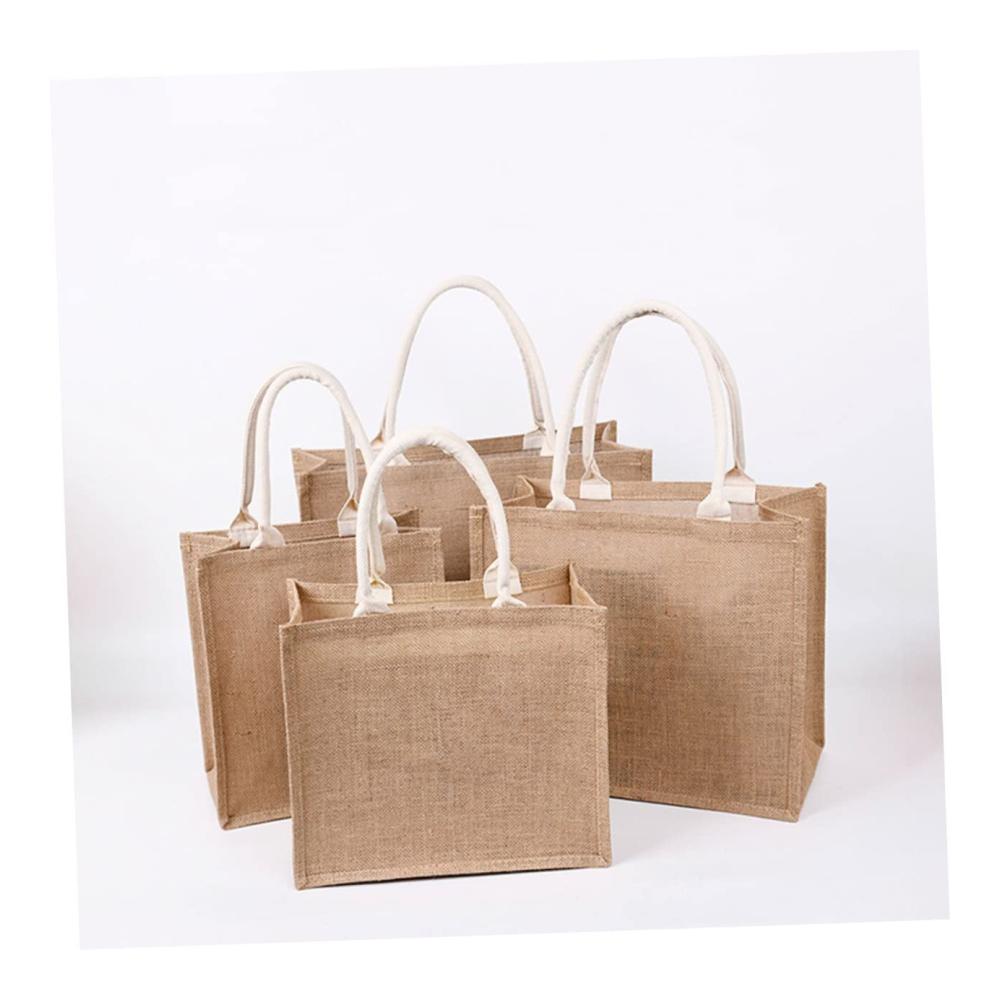 2er Set Einkaufstaschen aus Leinen – Nachhaltige Totebags für umweltbewusste Einkäufer | Multifunktionale Taschen für Geschenke und den täglichen Gebrauch | Robuste Jute Geschenktaschen inklusive