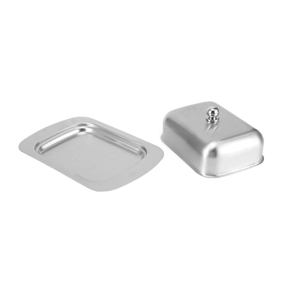 Entdecken Sie die Eleganz Doppelte Butterdose aus hochwertigem Edelstahl - Stilvoller Butterbehälter mit Deckel und Griff für optimale Frische. Praktische Metall-Butterdose für den täglichen Genuss