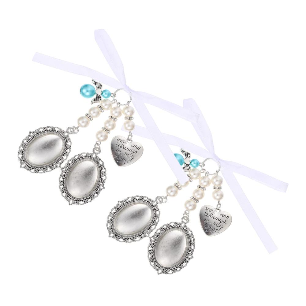 10 Stück Hochzeitsstrauß Brautanhänger Lünette Tabletts - Glanzvolle Schmuckanhänger für Brautsträuße - Veredeln Sie Ihre Hochzeit mit eleganten Brautschmuck-Anhängern! (Farbe Stil 2x5 Stück Größe 8.5X6X0.7CMx5 Stück