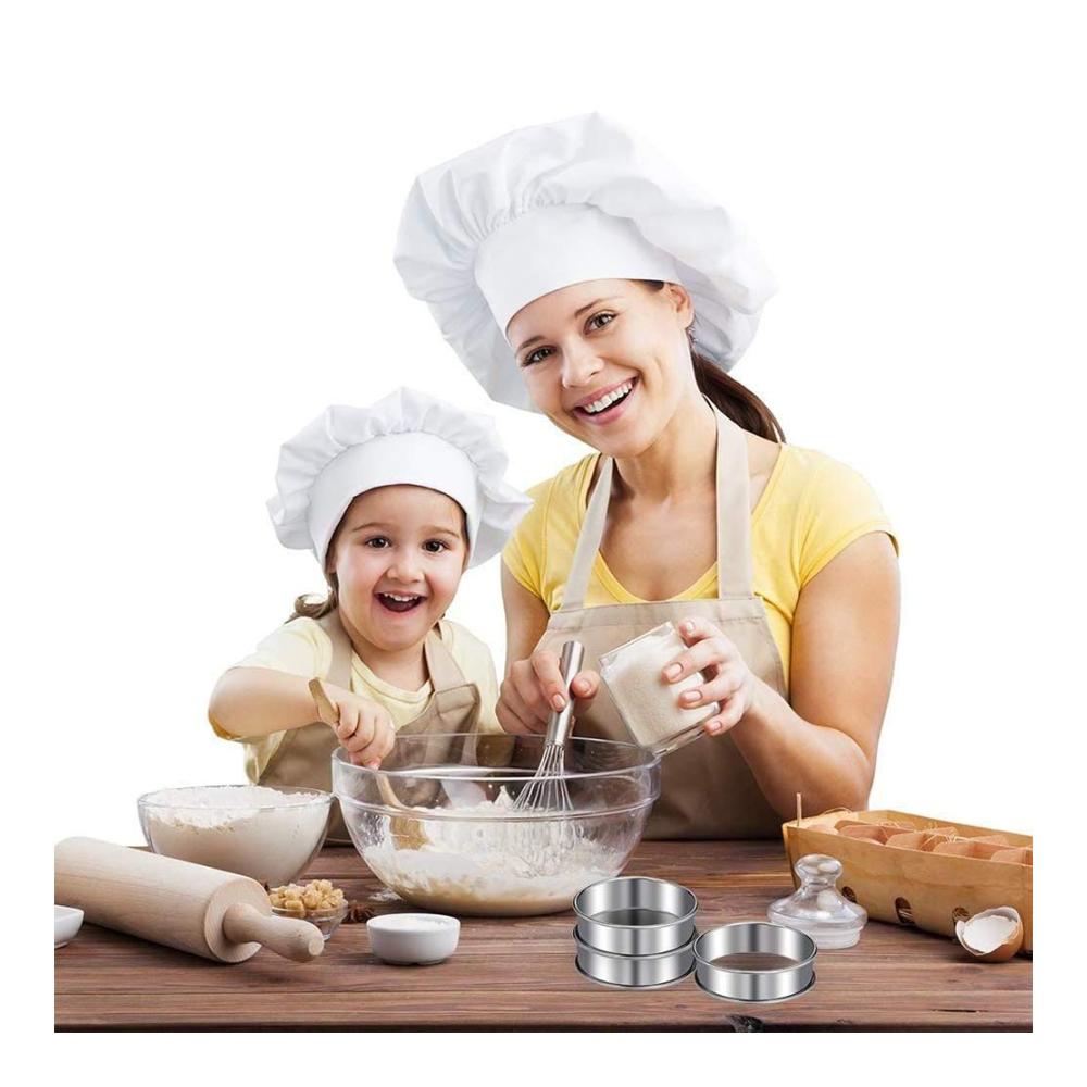 Professionelles 6-teiliges Kuchenringe & -rahmen Set - Backringe für Perfekte Crumpets Muffins & mehr - Hochwertige Backformen für Kreative Kreationen in der Küche - Ideal zum Wildern von Eiern und für Mousse