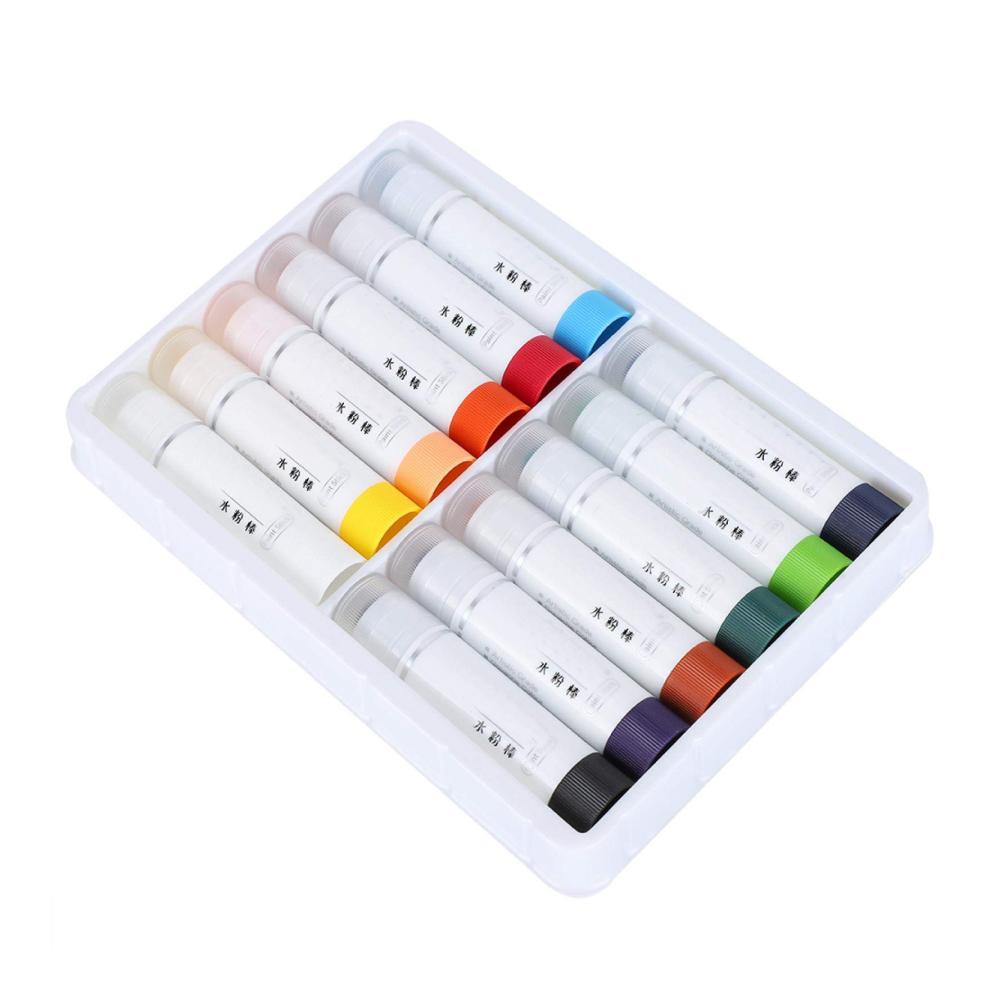 Gouache Sticks & Filzstifte Set 24 Farben Malwerkzeuge für Künstler - Sichere waschbare Materialien - Ideal für Malerei und Zeichnung