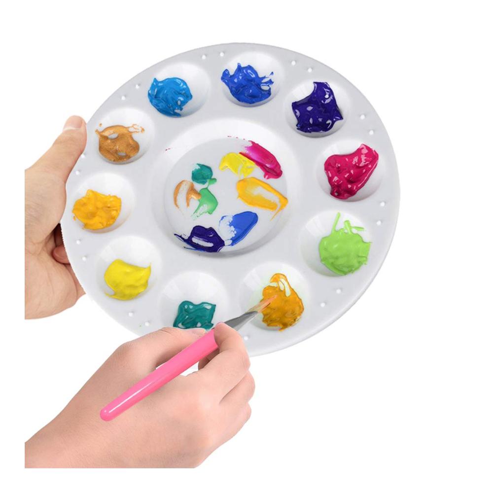 Kreatives Malen 16-teiliges Pinsel-Set für Kinder mit 4 Farbpaletten – Ideal für junge Künstler Studenten und Anfänger – Runde und flache Pinsel