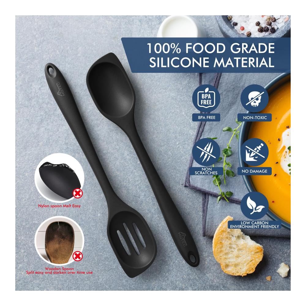 Entdecken Sie die Perfektion beim Kochen mit dem HOTEC Hitzebeständigen Silikon-Kochlöffel-Set! Vielseitige Spatel für Mischen Servieren und Schaben in einer großen Küche. Mit Antihaftbeschichtung spülmaschinenfest und stilvollen 318 cm. Kochgenuss neu definiert Vielseitigkeit des Kochlöffels HOTEC Hitzebeständiger Silikon-Kochlöffel 318 cm – Perfekt zum Mischen Servieren & Schaben – Spülmaschinenfest & Antihaftbeschichtet in elegant