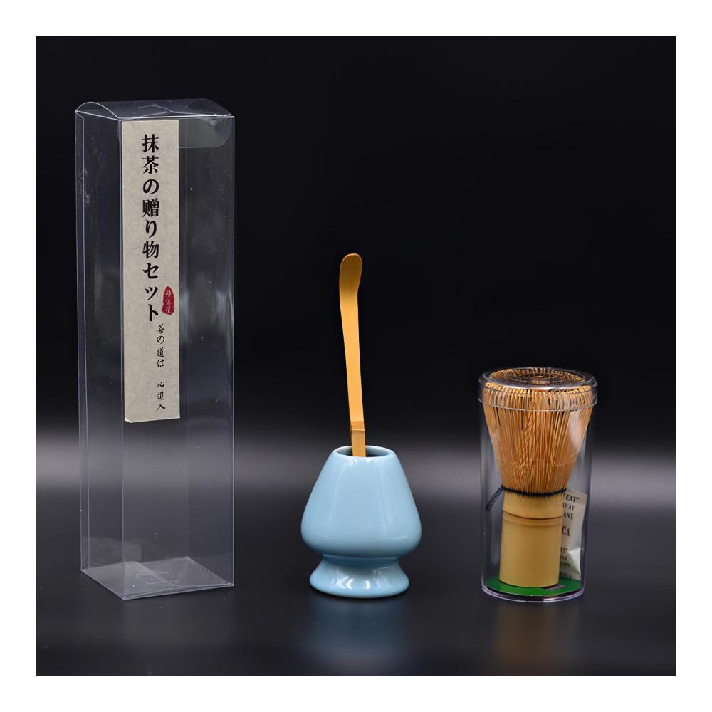 Japanisches Matcha Tee Set von 3 Authentisches Zubehör für die Teezeremonie mit Matchabesen Schneebesen & Teeschaufel. Perfekt für Genießer