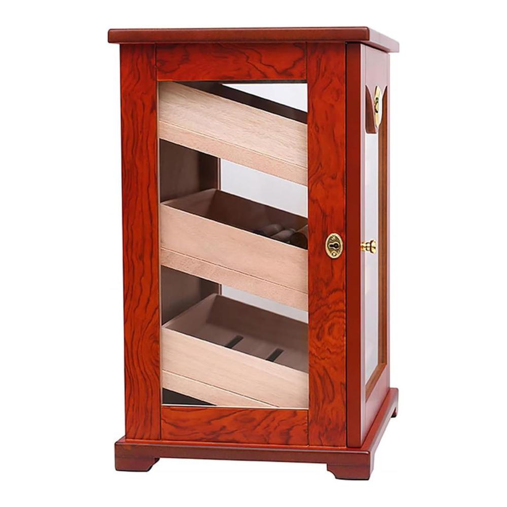 Premium Zigarren-Humidor aus Zedernholz | Digitales Hygrometer & Feuchtigkeitsgerät inklusive | Platz für 100 Zigarren | Ideales Barzubehör-Geschenkset für Zigarrenliebhaber