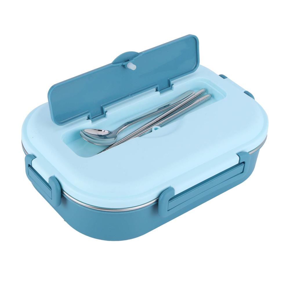 Lunchbox mit Vier Fächern und Suppenschüssel: Blau