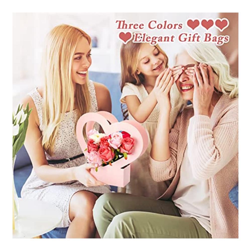 Premium Packpapier Blumenboxen Set – 30 Stück Rechteckige Geschenktüten für Blumenarrangements in Schwarz Weiß und Rosa - Ideale Verpackung für Blumensträuße