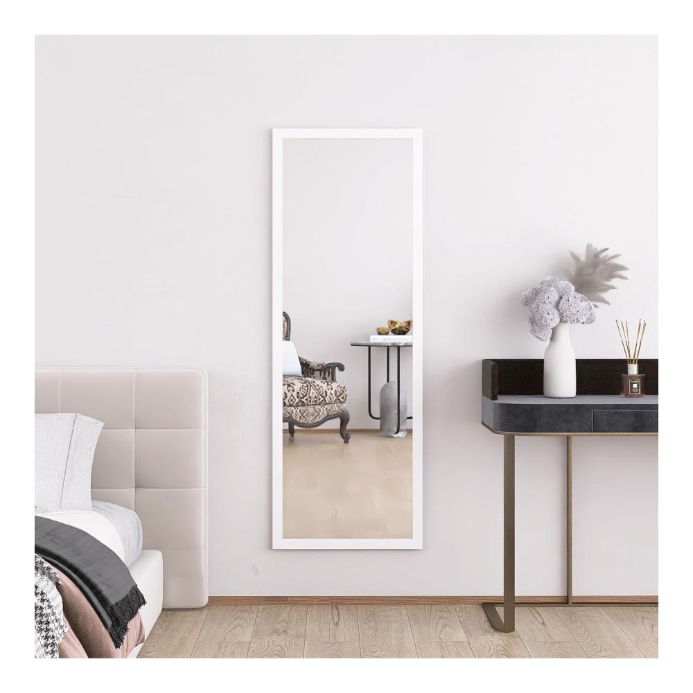 Modernes Design Großer Standspiegel mit Holzrahmen - Perfekt für Wohnzimmer oder Ankleidezimmer - Hochauflösendes Bild - Inklusive Haken - 140x50cm