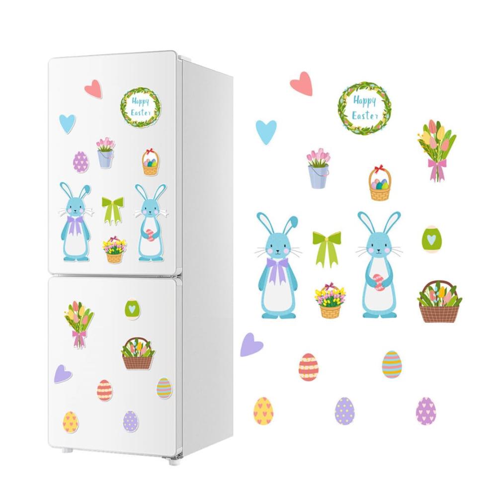 18er Set Ostern Magnete Kinder Tiere - Bunte Kühlschrankmagnete für Osterfreude - Süße Motive für Kühlschrank und Magnettafel - Fröhliche Ostergeschenke für Kinder