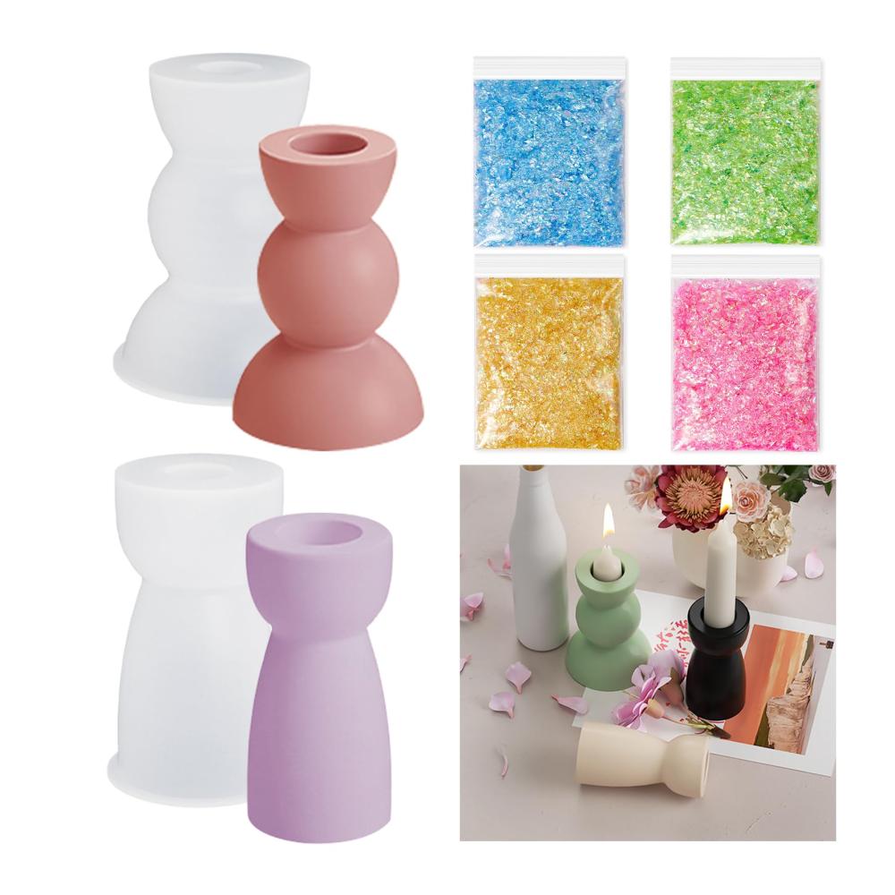 Entdecken Sie kreative Vielfalt mit unseren hochwertigen Silikon-Gießformen für Kerzenhalter! 2er-Set inklusive Blattgold-Pailletten für DIY-Meisterwerke. Perfekt für Kerzenständer Tablett und Möbeldekoration. Gestalten Sie stilvolle Unikate für ein einzigartiges Neujahrsgeschenk