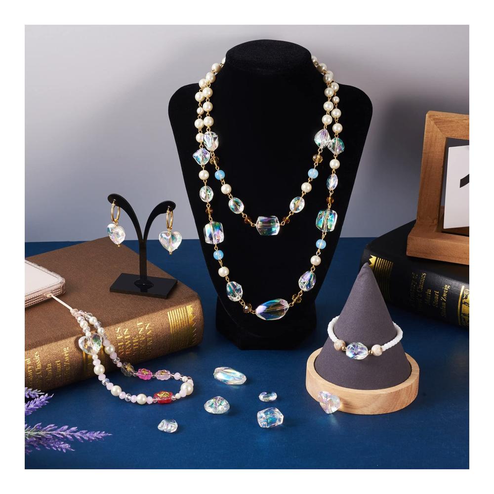 100 Stück klare Acrylperlen AB-Farbe transparent unregelmäßige Form Abstandshalter für DIY-Armbänder Schmuckherstellung | Hochwertige Schmuckperlen & Zubehör-Set für kreative Designs | Glänzende Akzente für einzigartige Handarbeiten