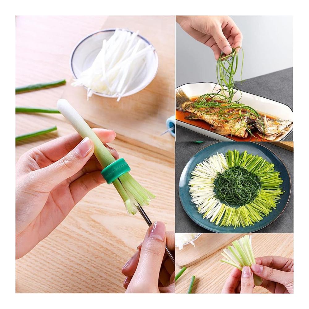 Edelstahl Schäler - Präziser Zwiebelschneider und Gemüsemesser Set für Küchenprofis - Multifunktionale Schäl- und Schneidewerkzeuge für Frühlingszwiebeln Obst und Gemüse