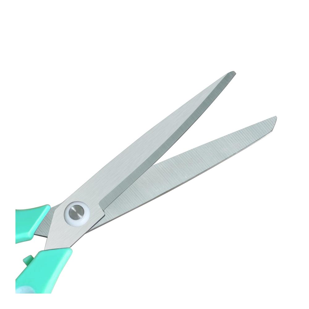 Hochwertiges Scheren-Set 4 Bastelscheren für Erwachsene | Scharfe Klingen Komfortgriffe | Ideal für Schule Büro und Alltag | 205/18cm | Hellgrün/Hellrosa