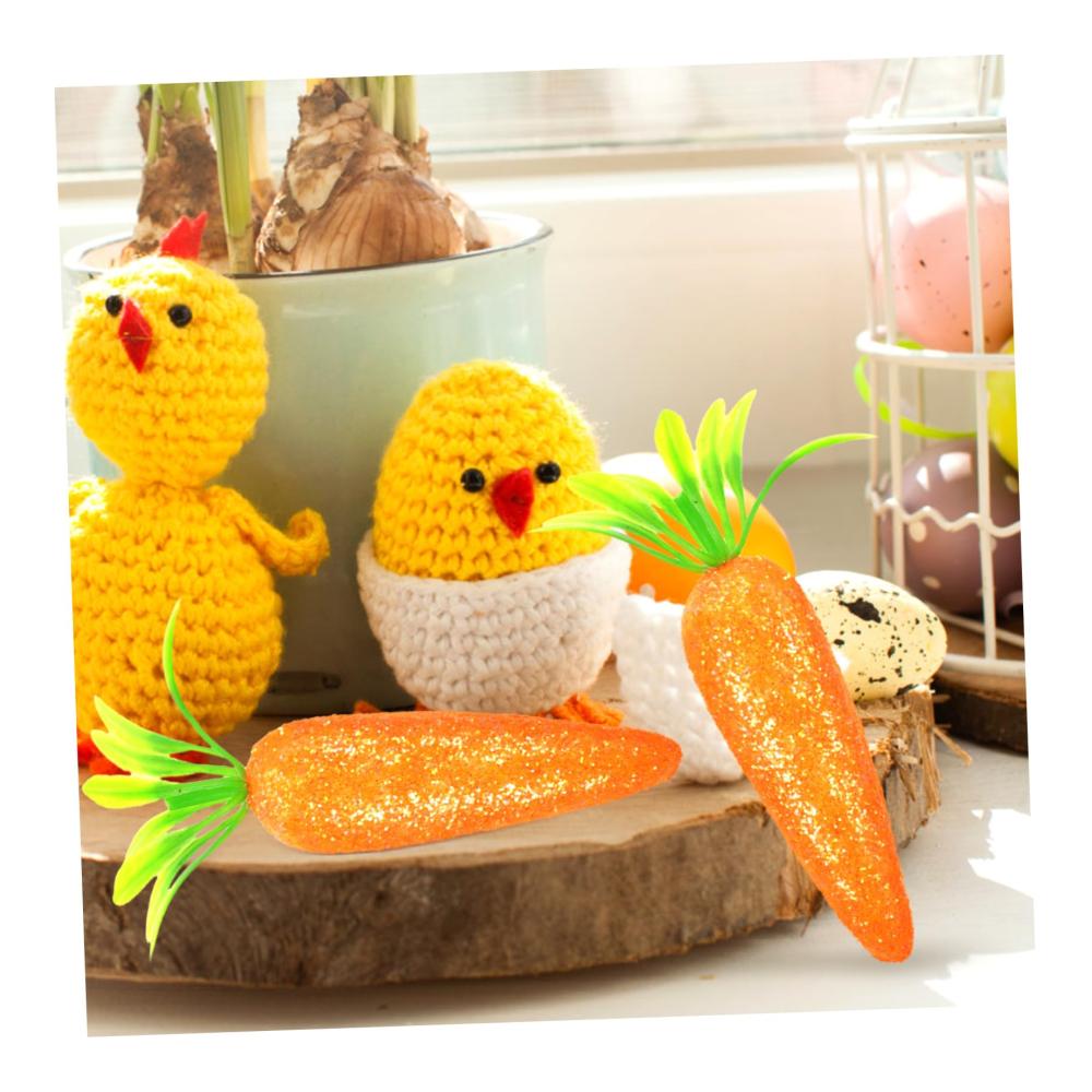 Frühlingsfrische Osterkarotten 20er Set Lebensechte Gemüsedeko für Ostern Karotten-Design für Festliche Tischdeko und Osterkörbchen Schaumkarotten-Imitation für Osterhasen-Liebhaber