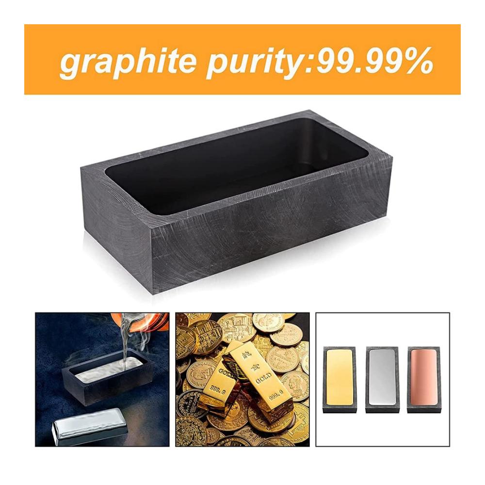 Hochwertige Gussformen & Zubehör Set mit 6 Graphitbarren-Formen ideal zum Schmelzen Gießen und Raffinieren von Gold Silber und anderen Metallen 1 KG Kapazität
