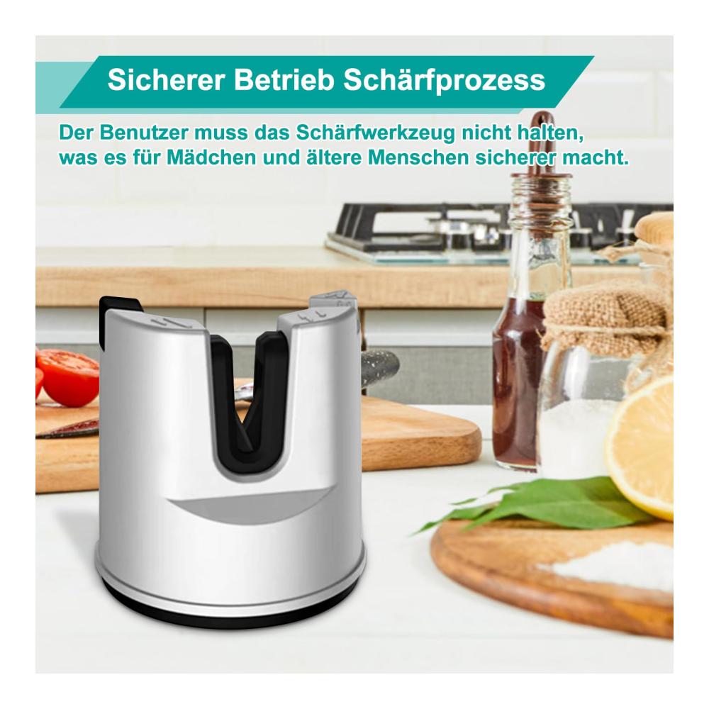 Manuelle Messerschärfer Präziser Multifunktionsschärfer für Gezackte und Geradlinige Messer sowie Scheren. Inklusive Automatischer Winkelumwandlung