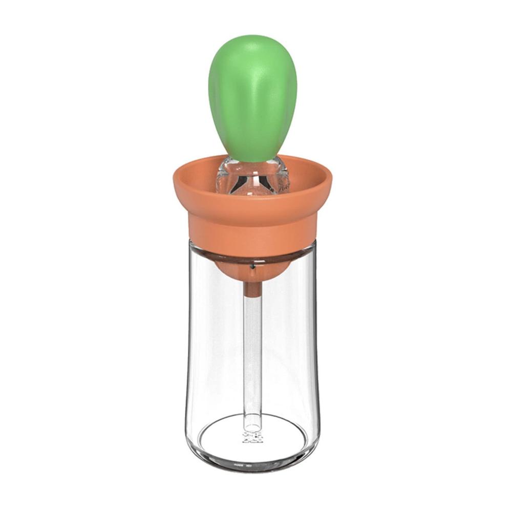 Flaschenkörbe & -träger oushebck Ölflasche mit Pinsel Silikon PP Sieb & PE Saugschlauch Borosilikatglas Skala - Ideal für Speiseöl Olivenöl Salat BBQ Pasta Grillen