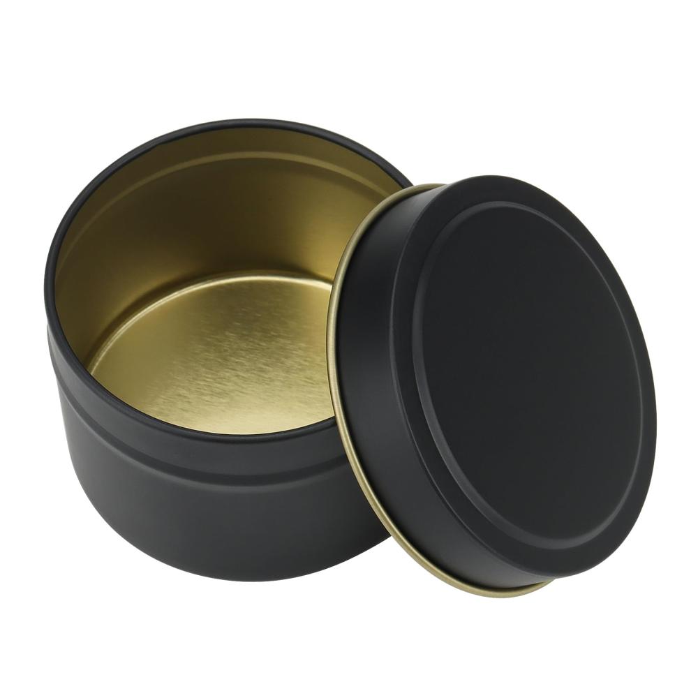 Praktisches Set 24-teilige Schwarze Kerzendosen (120ml) mit Deckel - Ideales Zubehör für Kerzenherstellung und Teesüßigkeiten-Aufbewahrung