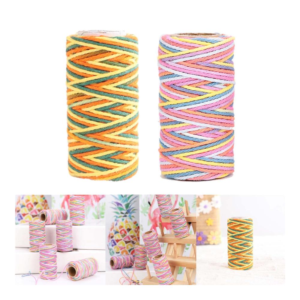 Kreative Näharbeiten beginnen hier! Bunte Baumwollschnur 1mm x 23 Yards für Wandteppiche Weihnachtsgeschenke & Hochzeitsdekorationen - Perfekt für Ihre handgefertigten Projekte