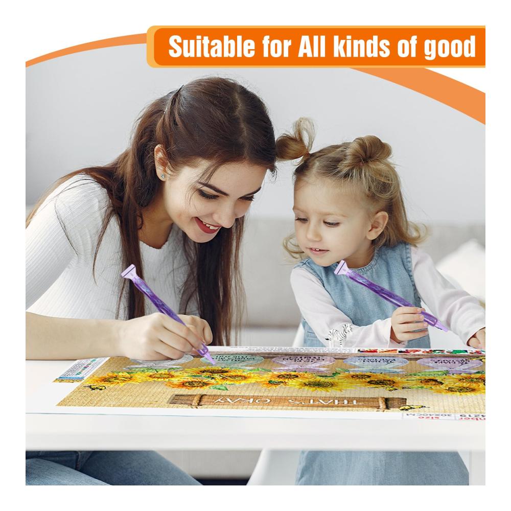 Entdecken Sie das Ultimative DIY Diamond Painting Werkzeug & Zubehör Set für Künstler Papasgix 20-teiliges 5D Diamond Painting Stift Set inklusive Metall Ersatzköpfen - Perfekt für Mosaikherstellung und mehr! (Violett Lila