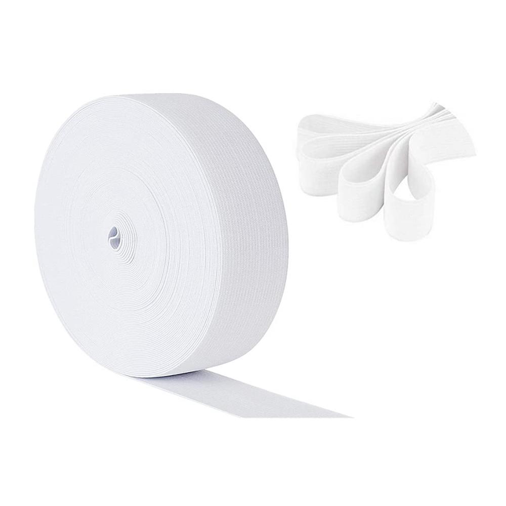 Hochwertiges Weißes Gummiband 20mm x 40m - Elastisches Polyesterband für Nähen und DIY Handwerk - Strapazierfähiges Elastikband für Haushalt und Bastelprojekte - 1 Rolle