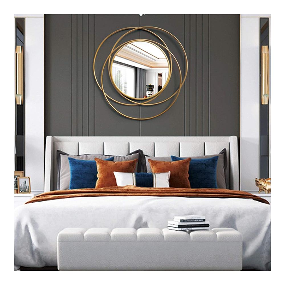 Entdecken Sie den Zauber Großer runder Sunburst Wandspiegel aus Metall für Ihr Zuhause - Dekorativer Hingucker für Esszimmer Wohnzimmer & Veranda - 28 Zoll