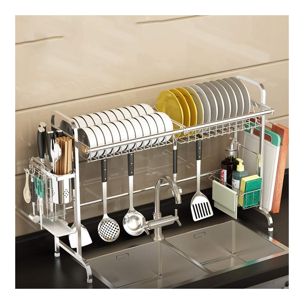 304 Edelstahl Abtropfgestell & Ständer für Küchenbedarf - Robustes Einzel-Schicht-Rack für Zuhause & Pool platzsparendes Spülbecken