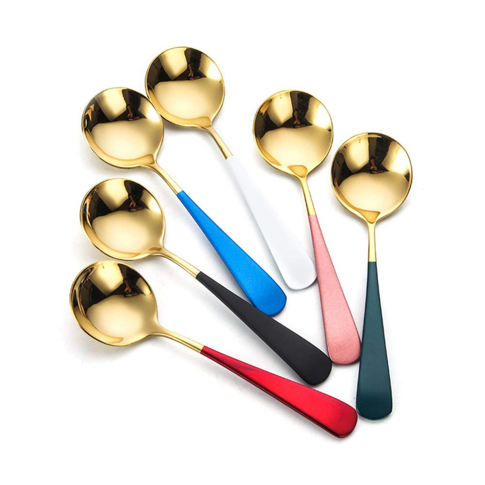 Entdecken Sie den Genuss – Suppenlöffel-Ensemble 4 elegante Edelstahl-Löffel für Suppe Dessert Tee & Kaffee - Perfektes Küchenzubehör für exquisiten Geschmack und Stil